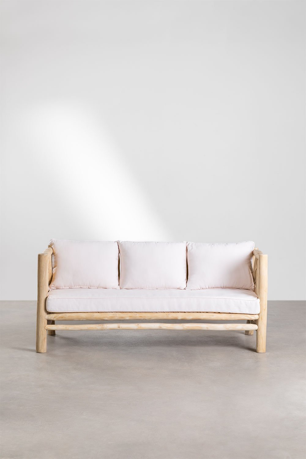 Sofa 3-osobowa z drewna tekowego Narel, obrazek w galerii 4