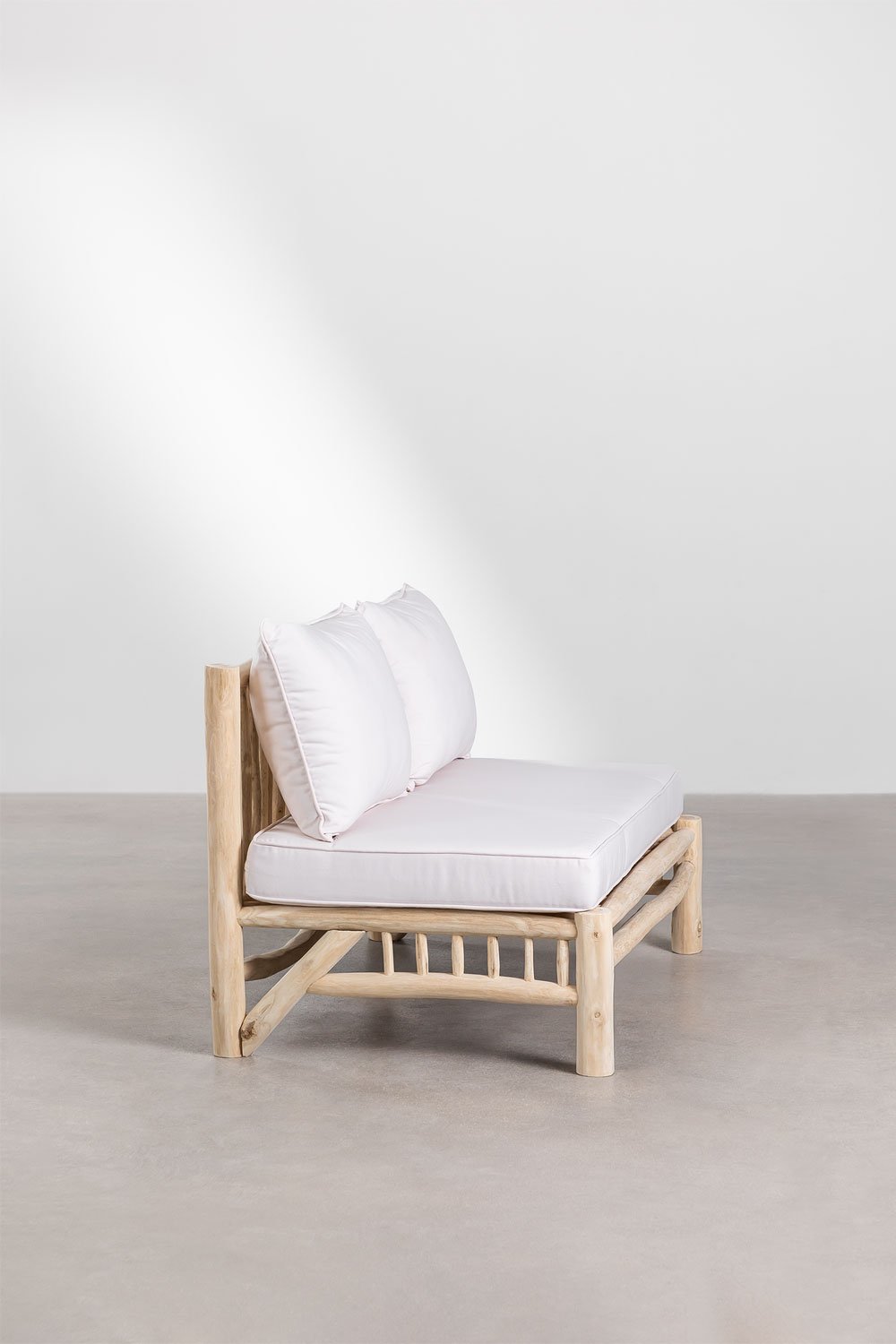 Dwuosobowa sofa bez podłokietników z drewna tekowego Narel, obrazek w galerii 3