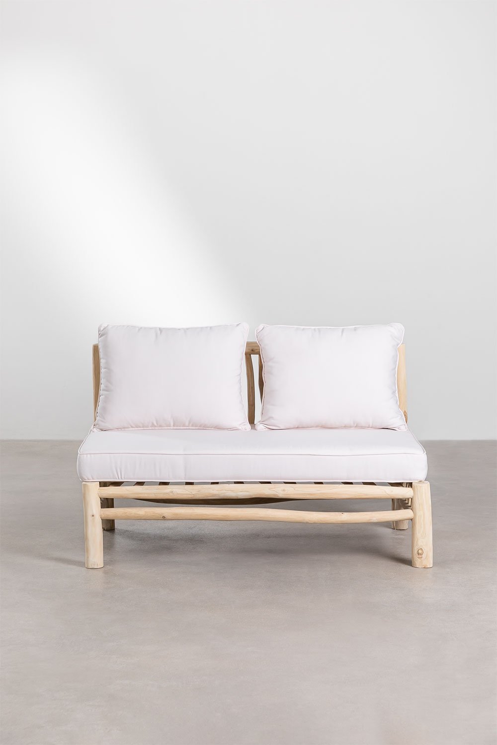 Dwuosobowa sofa bez podłokietników z drewna tekowego Narel, obrazek w galerii 4