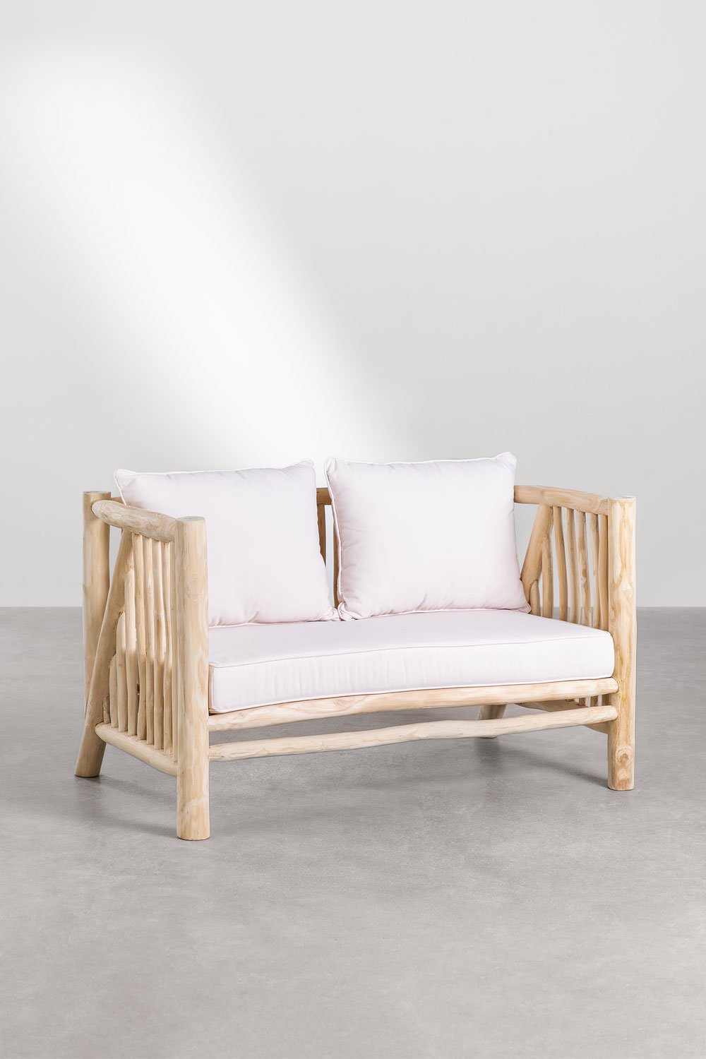 2-osobowa sofa ogrodowa z drewna tekowego Narel, obrazek w galerii 1
