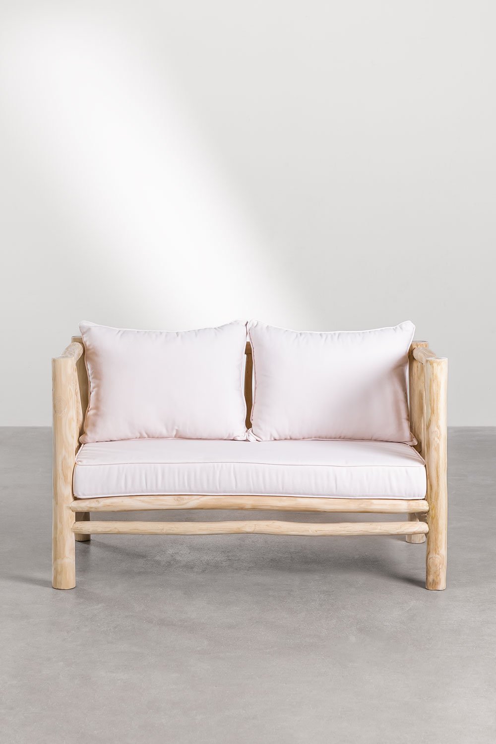 Dwuosobowa sofa ogrodowa z drewna tekowego Narel, obrazek w galerii 4