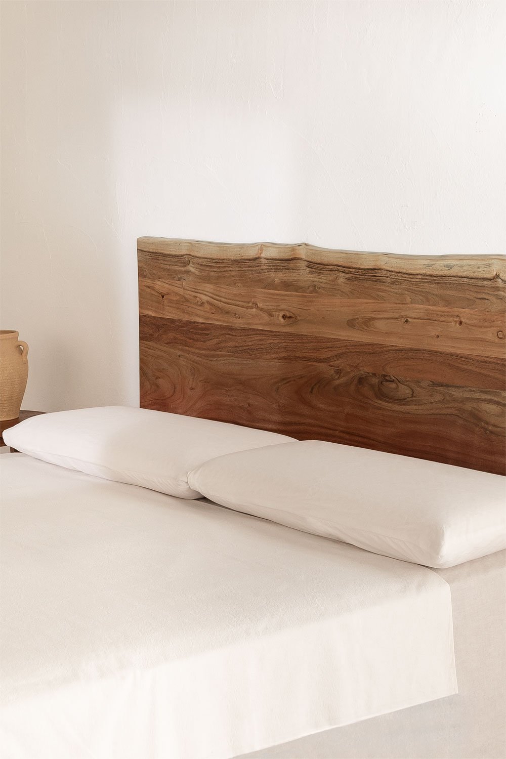 Zagłówek z drewna akacjowego Yago do łóżka 150 cm, obrazek w galerii 1