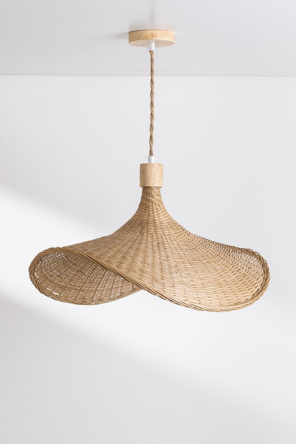 Lampa sufitowa z bambusa Chaifer, obrazek w galerii 2