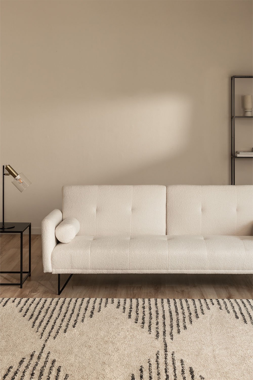 3-osobowa rozkładana sofa z tkaniny szenilowej Jehrd, obrazek w galerii 1