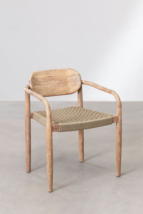 Zestaw 4 drewnianych krzeseł ogrodowych Naele z podłokietnikami