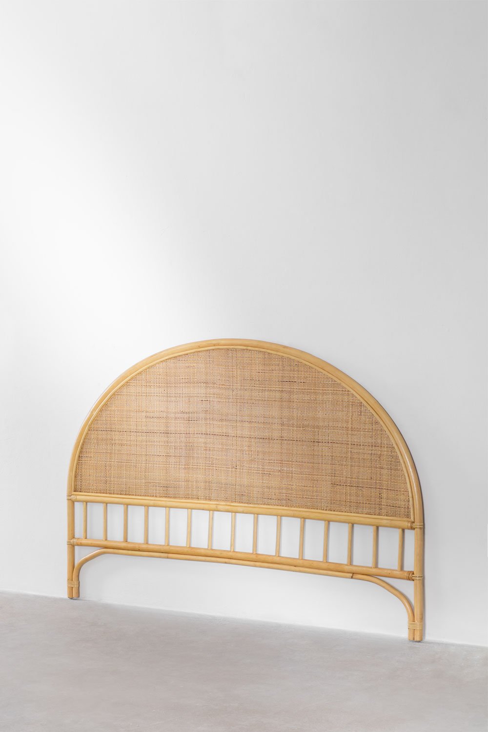 Wezgłowie łóżka 150cm z naturalnego brązowego rattanu Yivisc, obrazek w galerii 3