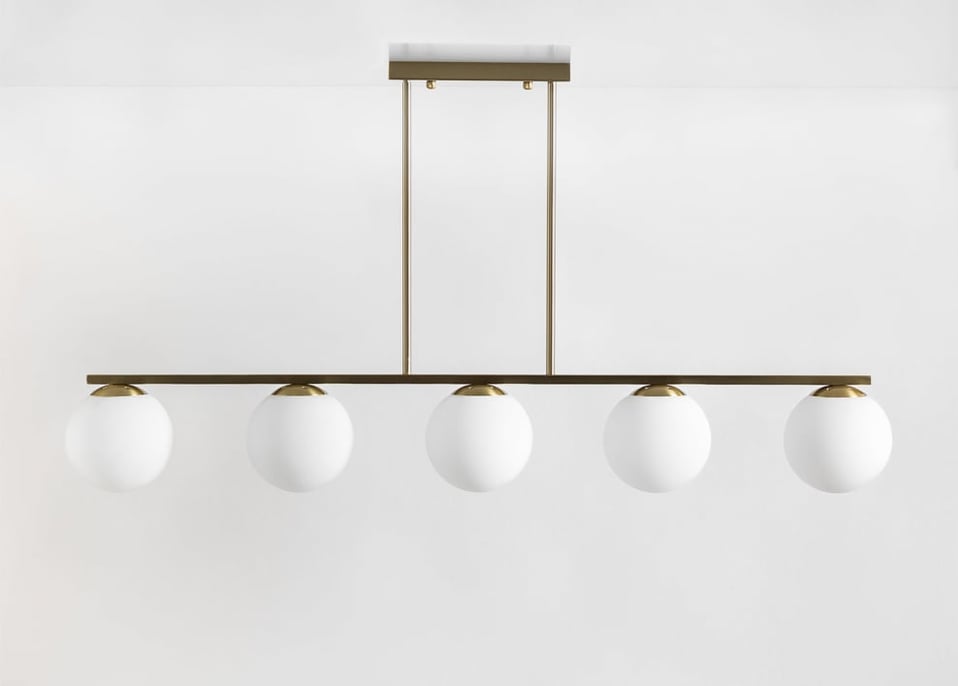 Lampa sufitowa z 5 szklanymi kloszami Uvol