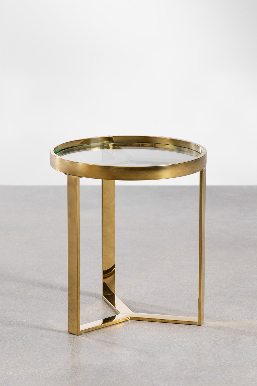 Stolik pomocniczy ze szkła i stali (Ø45 cm) Amelia, obrazek w galerii 1
