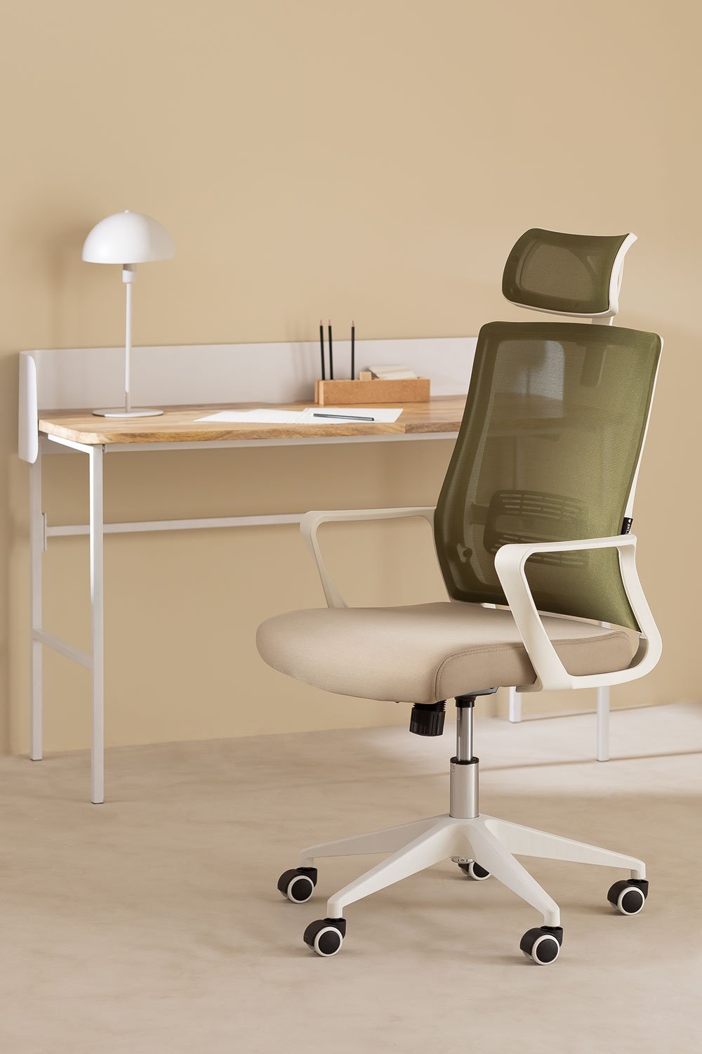Krzesło biurowe z kółkami i podłokietnikami Teill Colors, obrazek w galerii 1