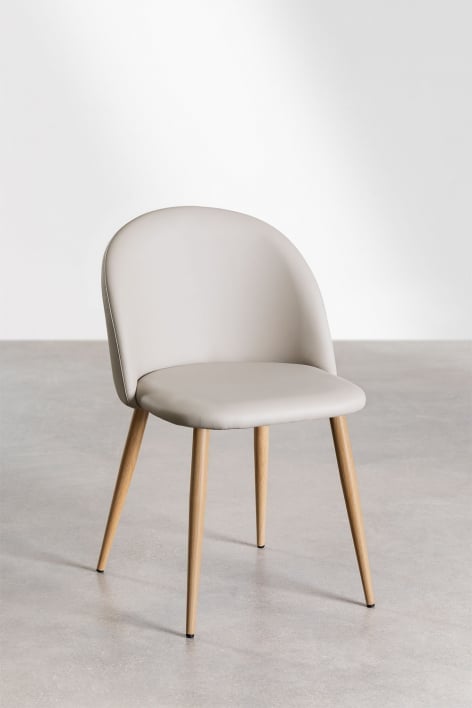 Krzesło do jadalni tapicerowane skórą ekologiczną Kana