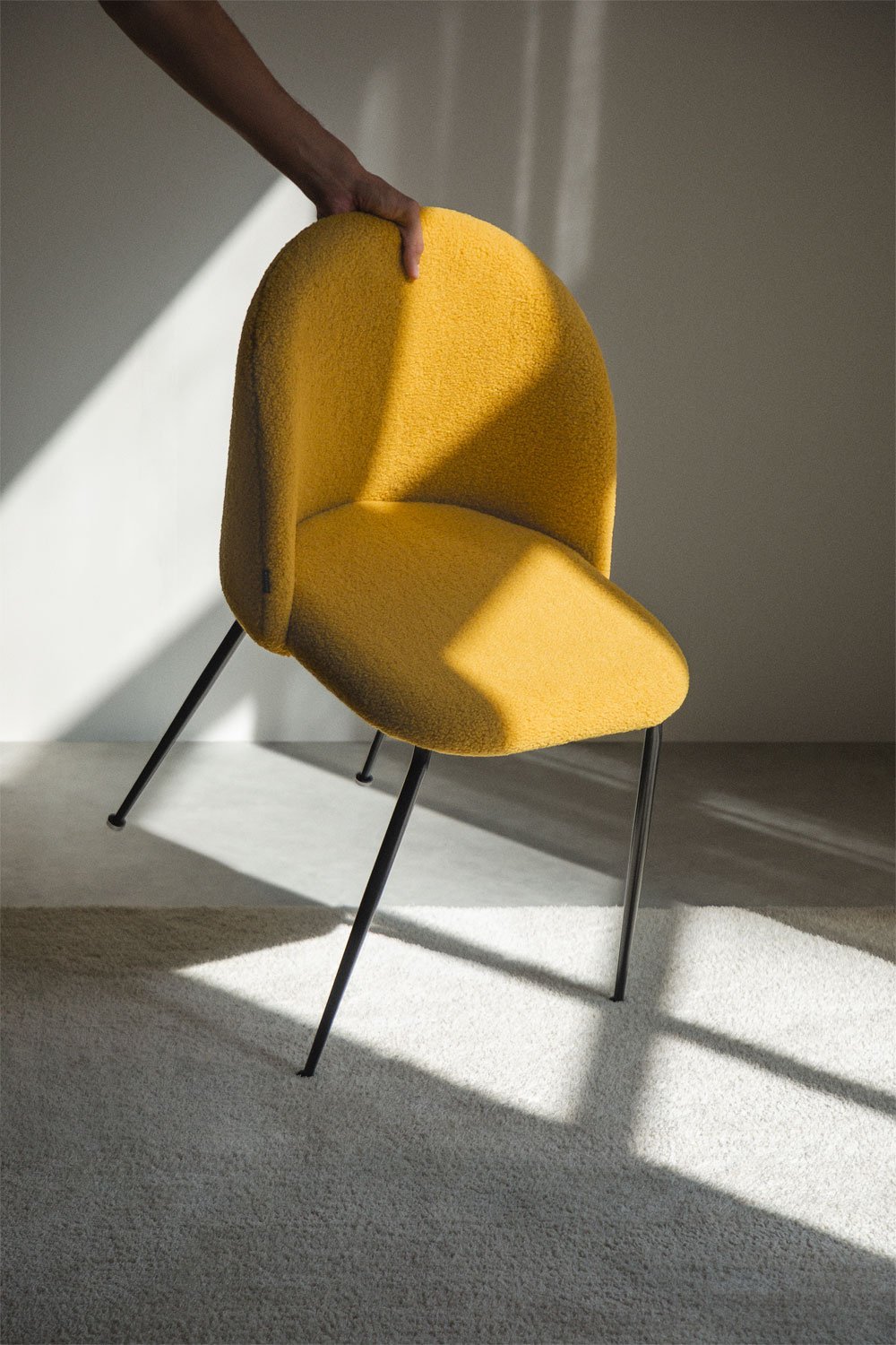 Zestaw 2 krzeseł do jadalni z tkaniny szenilowej Kana Design, obrazek w galerii 1