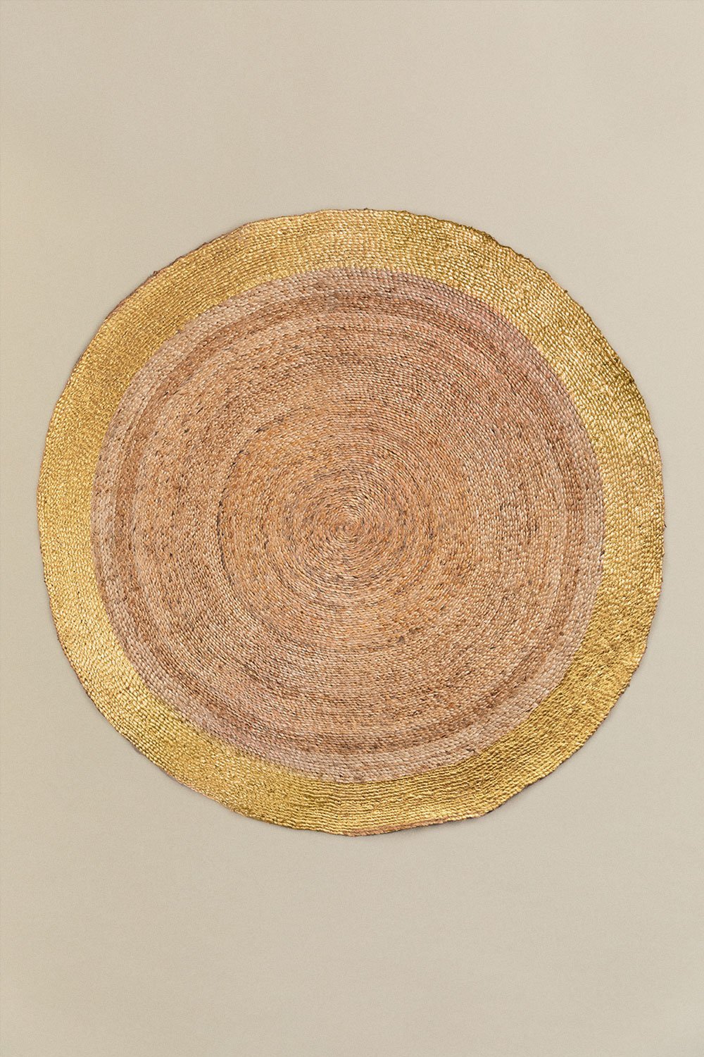 Dywan z juty Dagna (Ø153 cm) metaliczny, obrazek w galerii 1