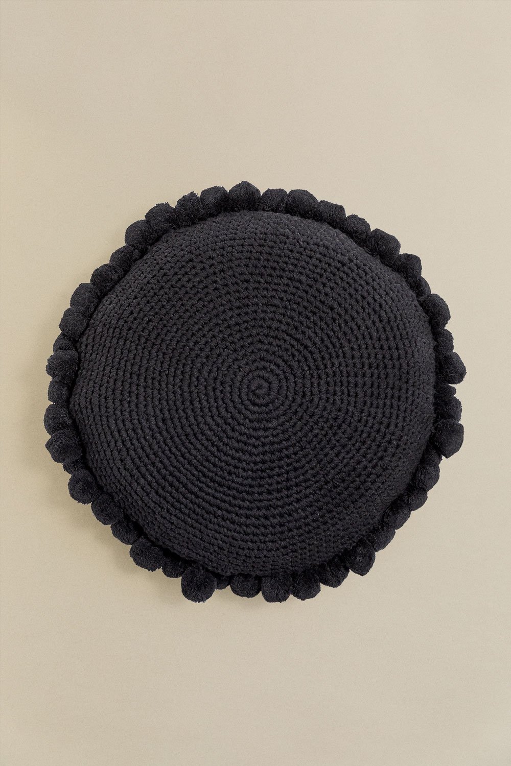 Okrągła poduszka z bawełny (Ø50 cm) Yilda, obrazek w galerii 1