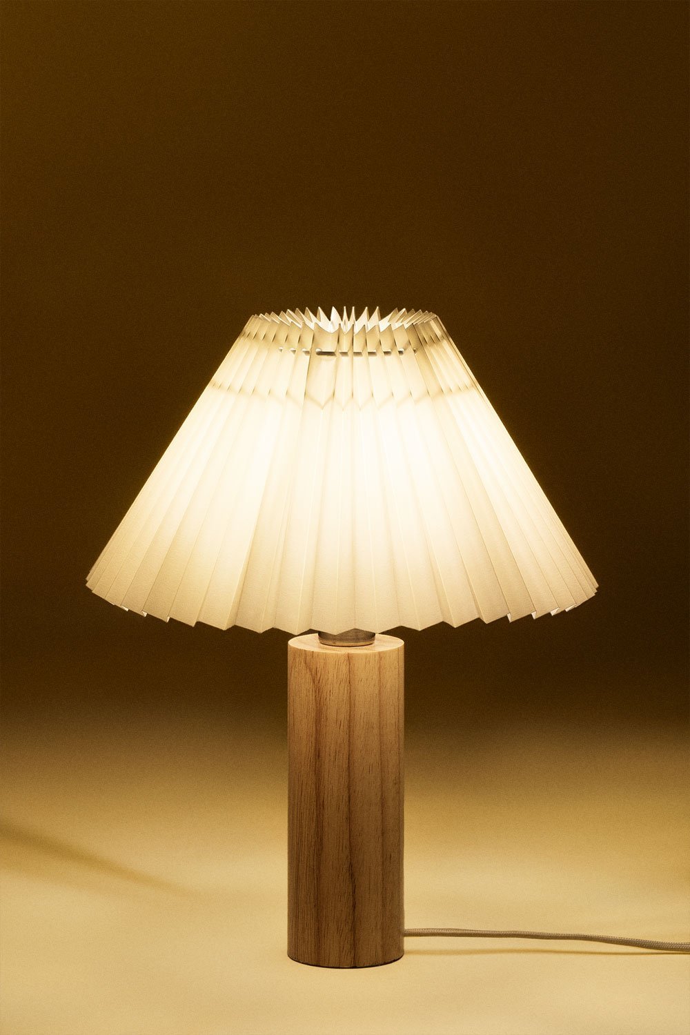 Lampa stołowa Gaines z drewna gumowego, obrazek w galerii 4