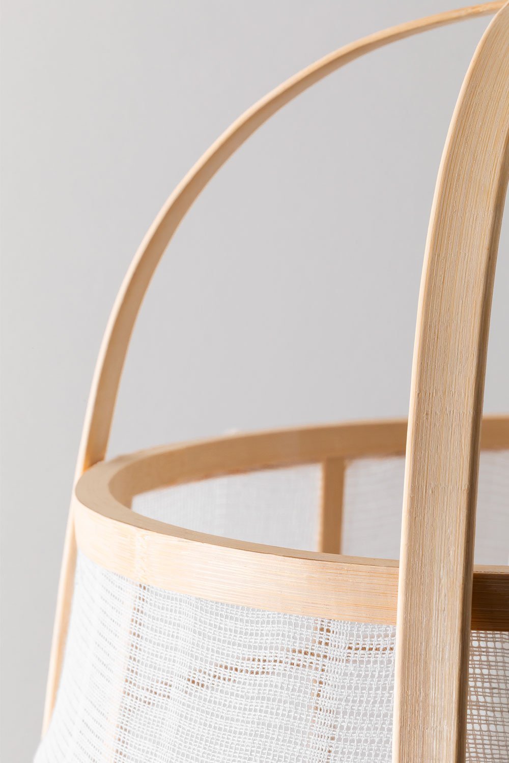 Lampa sufitowa z bambusa i bawełny (ø40 cm) Mikayla, obrazek w galerii 3