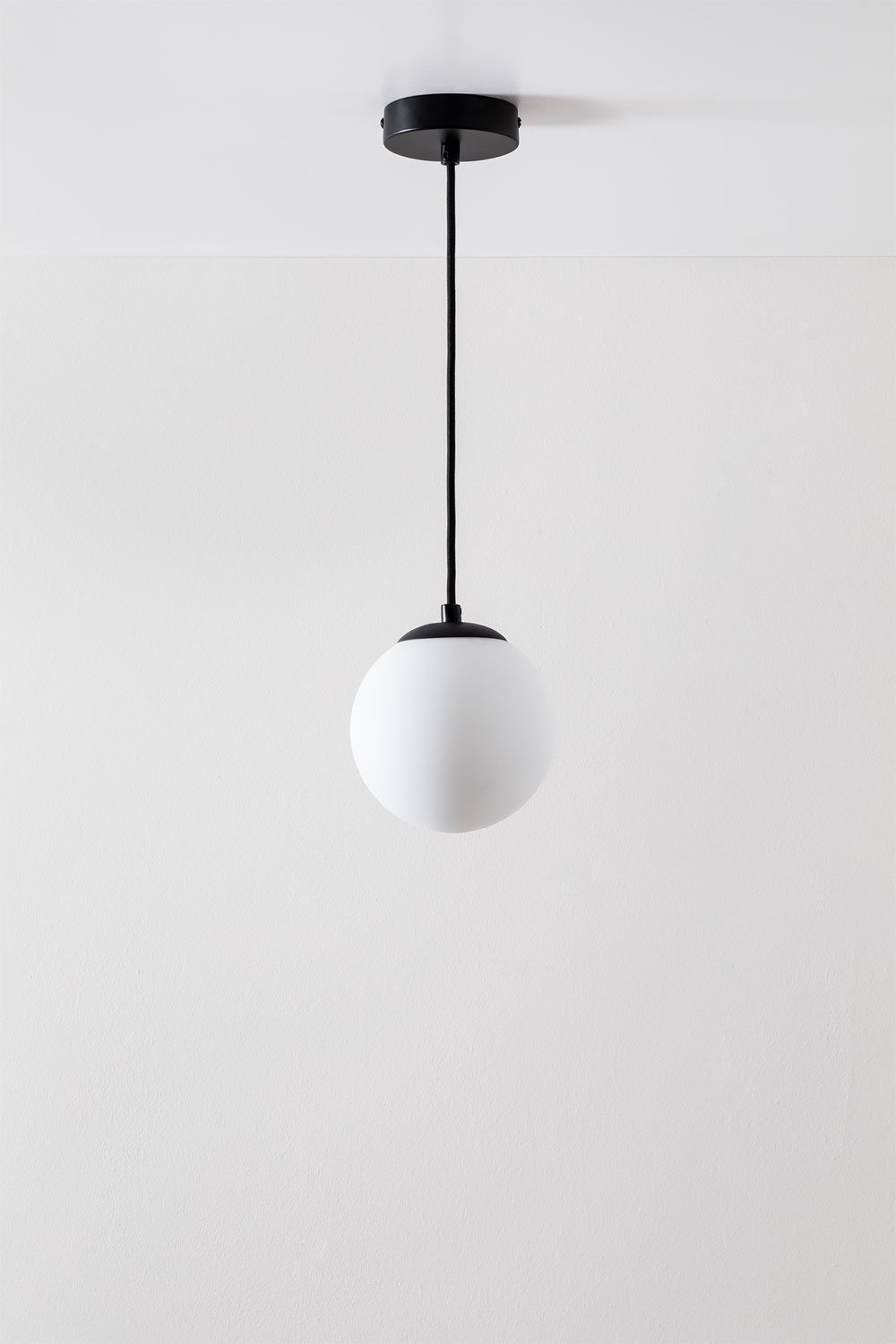 Lampa sufitowa Ø12 cm z żelaza z kulą szklaną Uvol  , obrazek w galerii 2