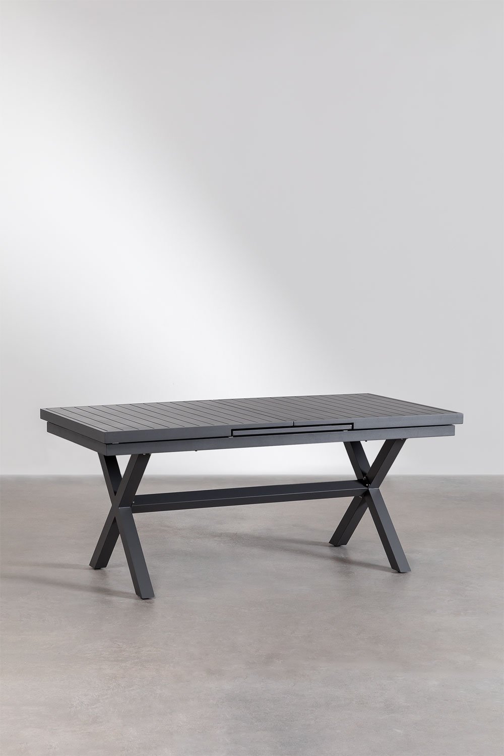 Rozkładany prostokątny aluminiowy stół do jadalni (180-240x90 cm) Karena, obrazek w galerii 1