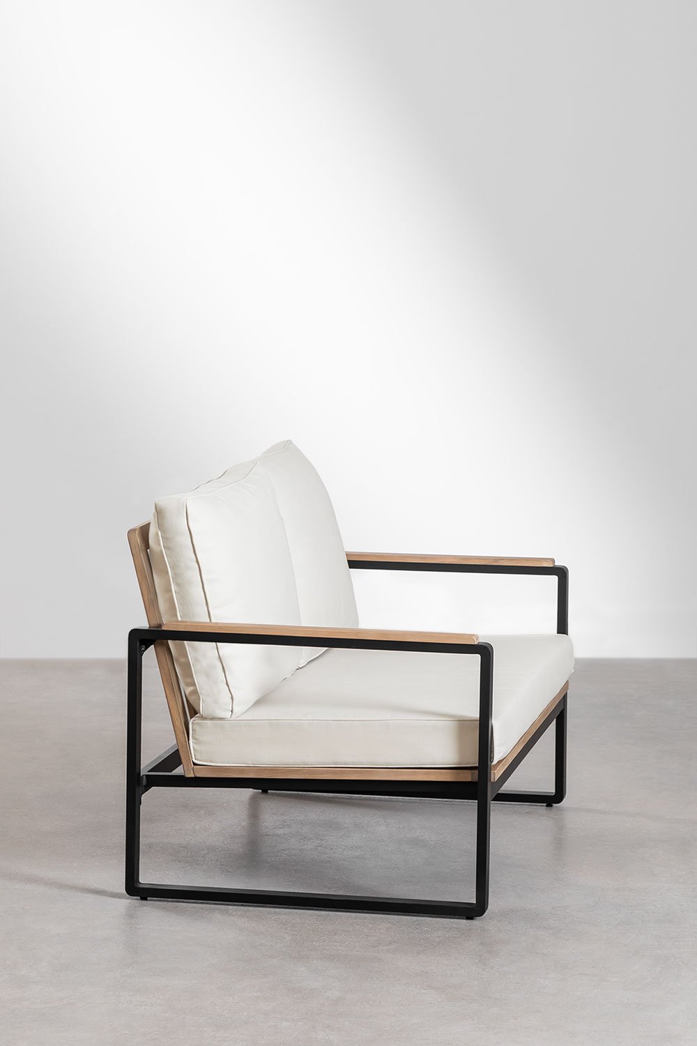 Dwuosobowa sofa ogrodowa z aluminium i drewna akacjowego Giselle, obrazek w galerii 4