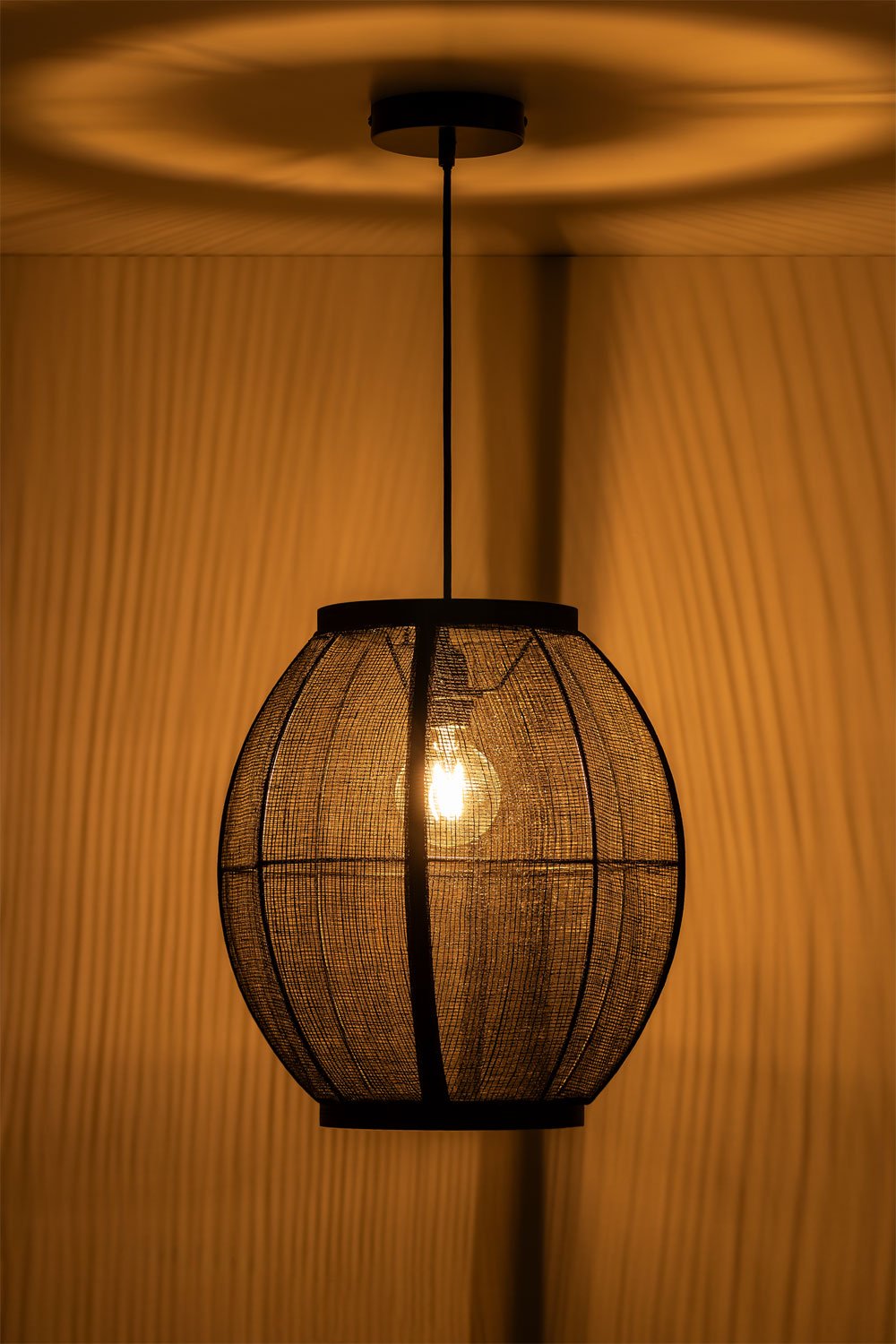 Lampa sufitowa wisząca z lnu Ziyec, obrazek w galerii 3