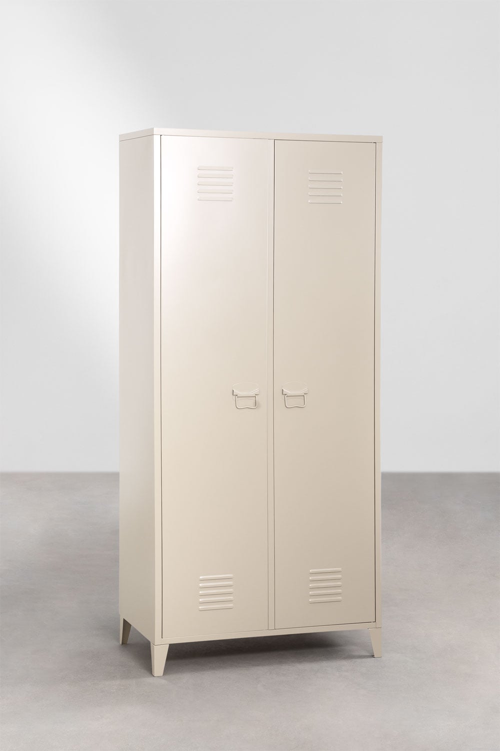 Szafa typu locker 2-drzwiowa 80x180 cm ze stali beż tapioka Pohpli, obrazek w galerii 2