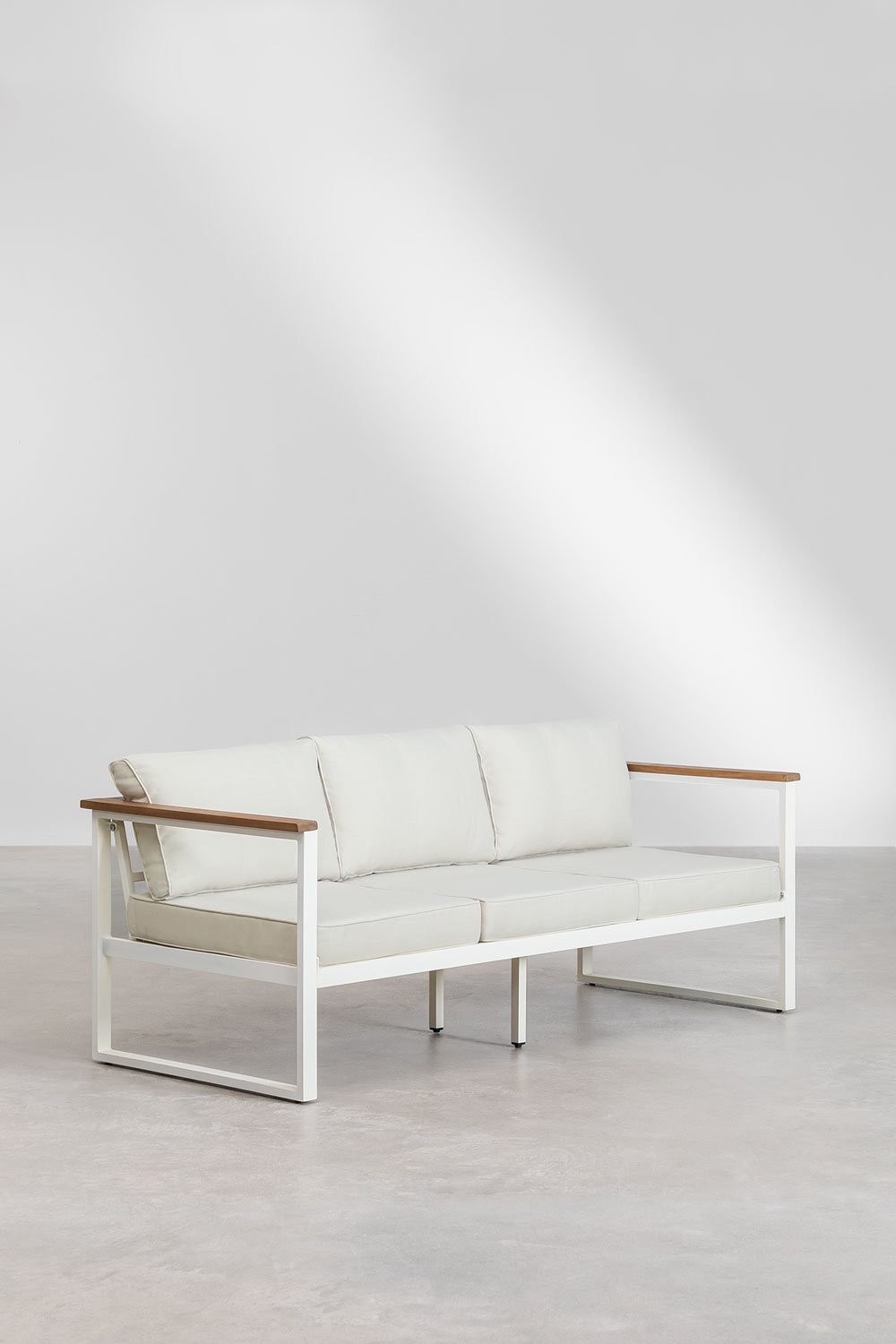 3-osobowa sofa ogrodowa z aluminium i drewna akacjowego Lipov, obrazek w galerii 1