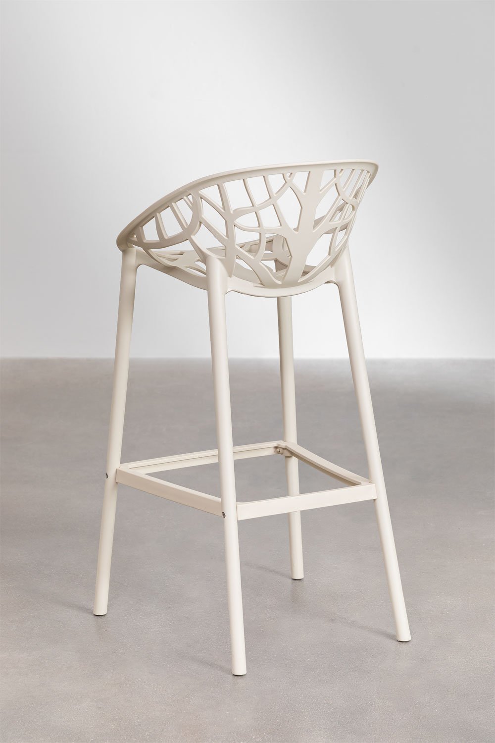 Taboret wysoki 75 cm z polipropylenu beżowy tapioka Ores, obrazek w galerii 4