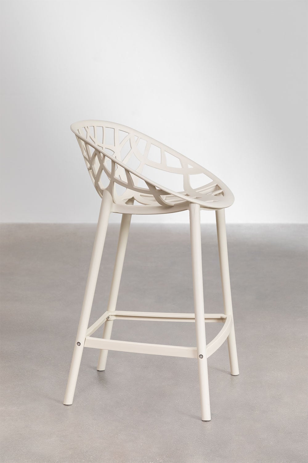 Zestaw 2 taboretów wysokich 65 cm z polipropylenu beżowy tapioka Ores, obrazek w galerii 3