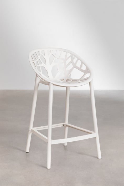 Zestaw 4 taboretów wysokich 65 cm z polipropylenu biały gardenia Ores - Gardenia Biel