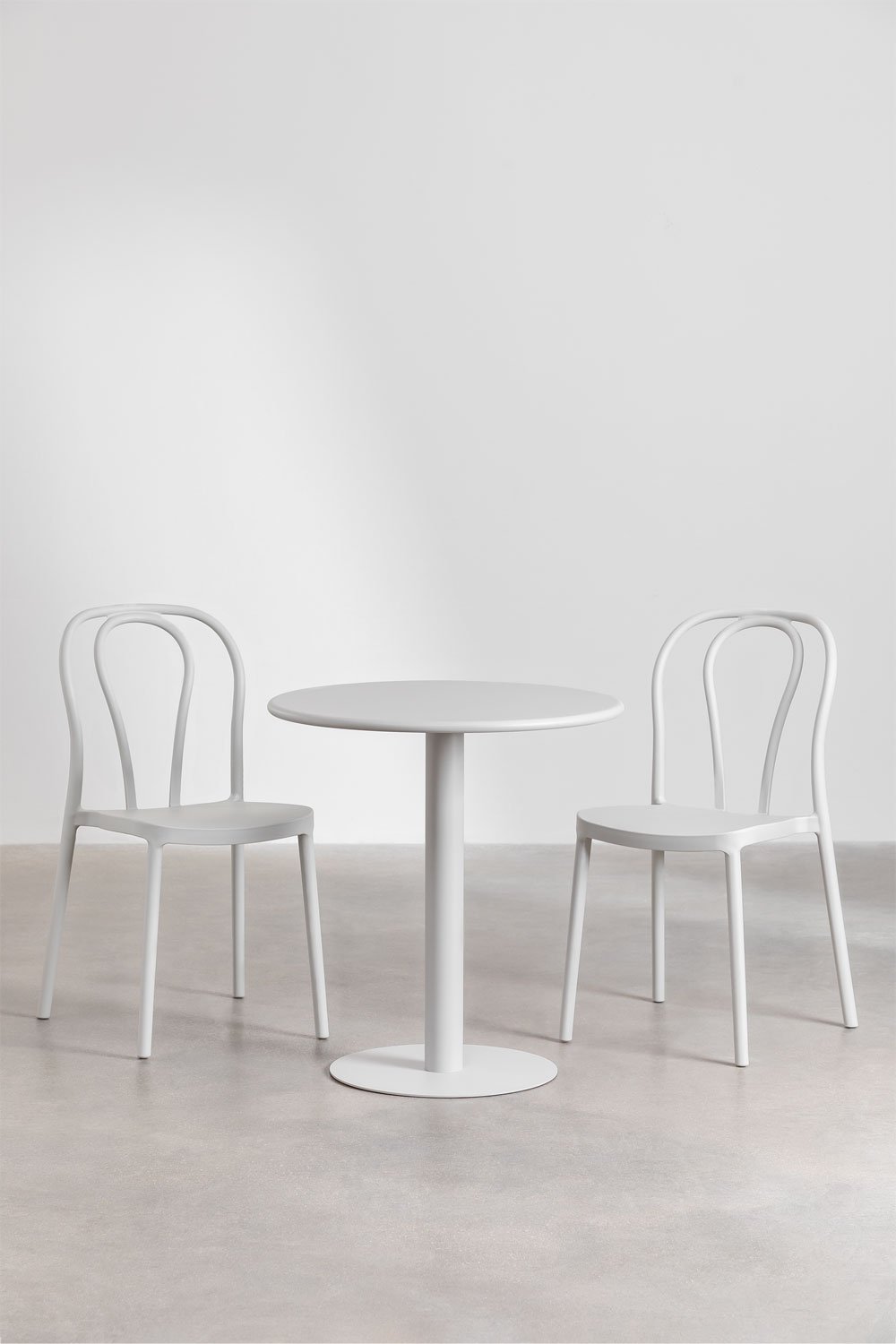 Zestaw okrągły stół (ø70 cm) i 2 krzesła ogrodowe Mizzi, obrazek w galerii 1