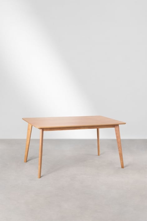 Prostokątny drewniany stół do jadalni (150x90 cm) Kerhen