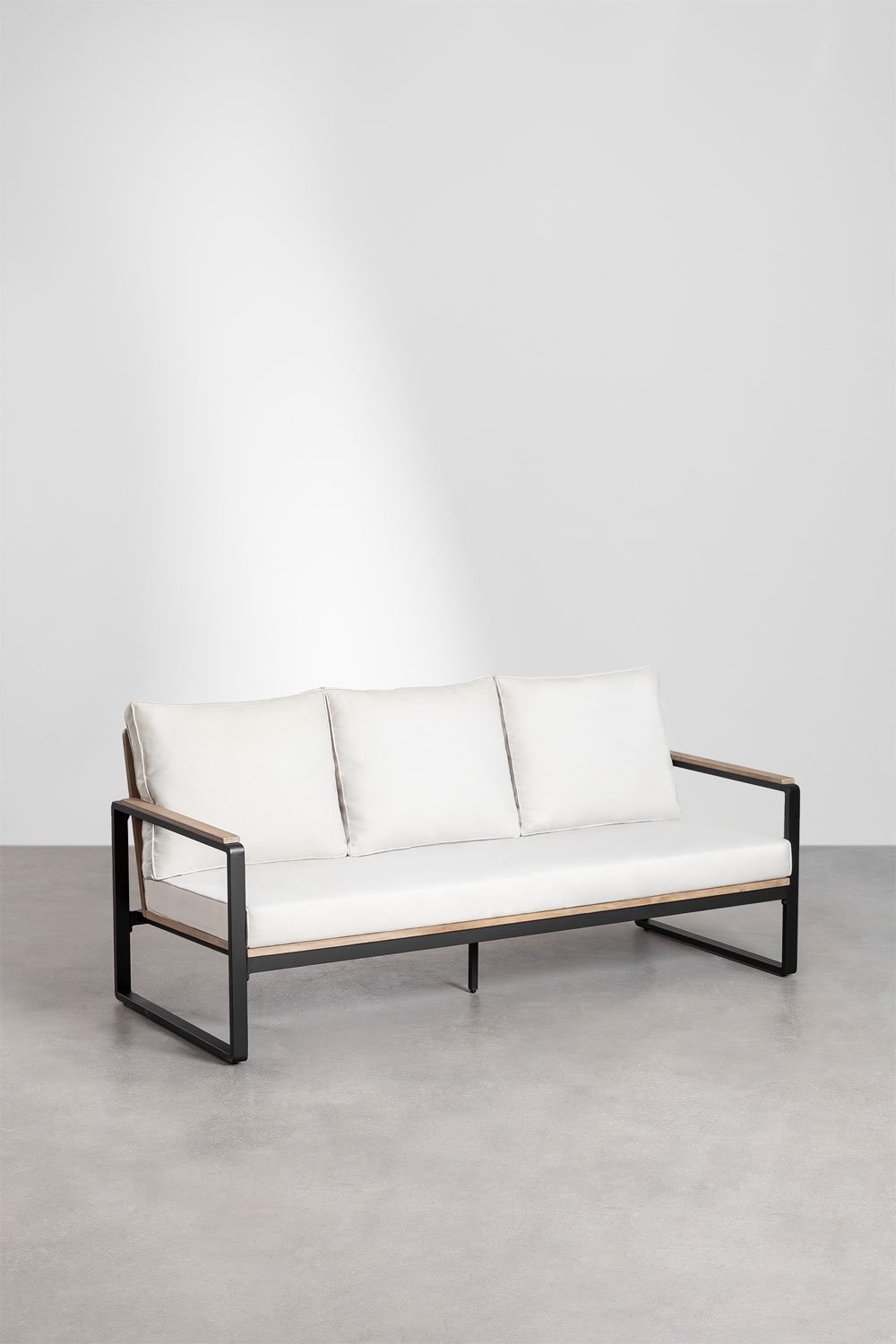 3-osobowa sofa ogrodowa Giselle z aluminium i drewna akacjowego, obrazek w galerii 1