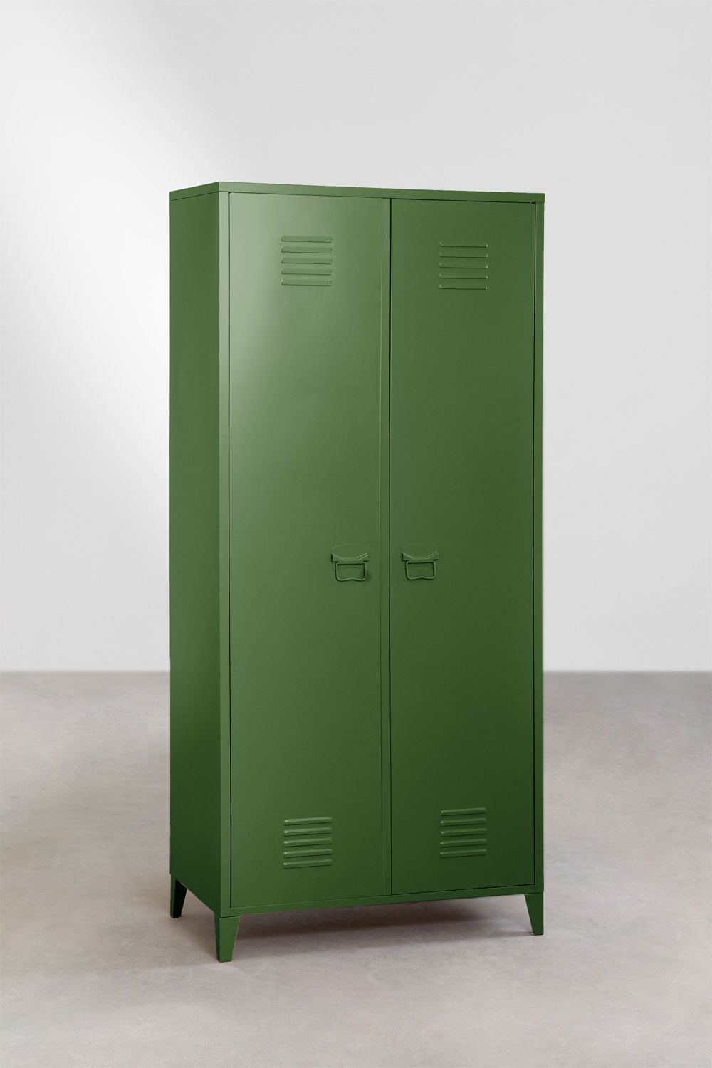 Szafa typu locker 2-drzwiowa 80x180 cm ze stali zielony pesto Pohpli, obrazek w galerii 2