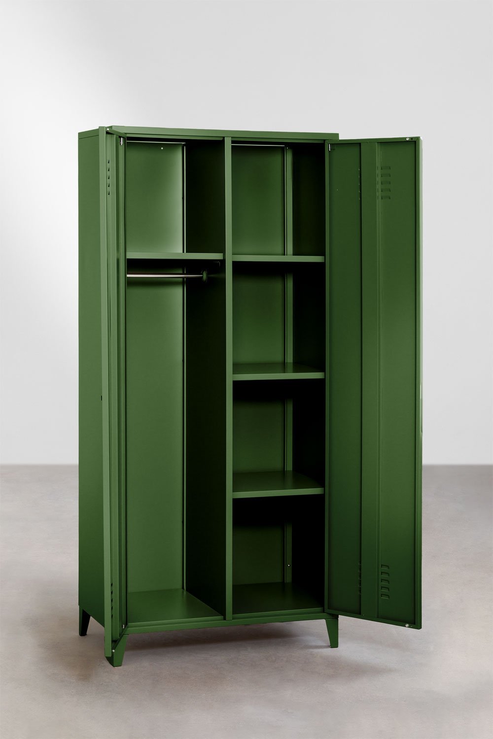 Szafa typu locker 2-drzwiowa 80x180 cm ze stali zielony pesto Pohpli, obrazek w galerii 3