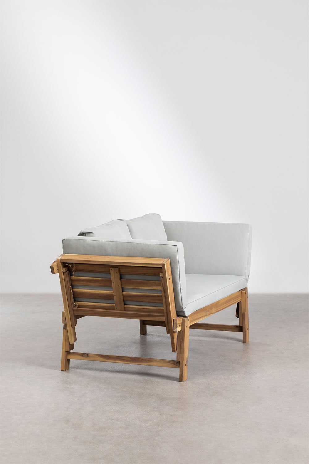 3-osobowa regulowana sofa ogrodowa z drewna akacjowego Guille, obrazek w galerii 5