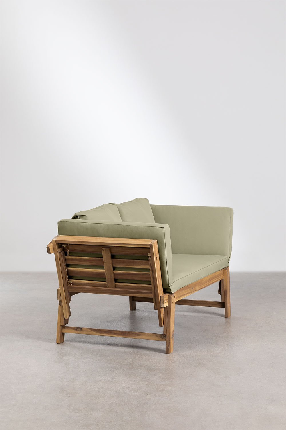 3-osobowa regulowana sofa ogrodowa z drewna akacjowego Guille, obrazek w galerii 5