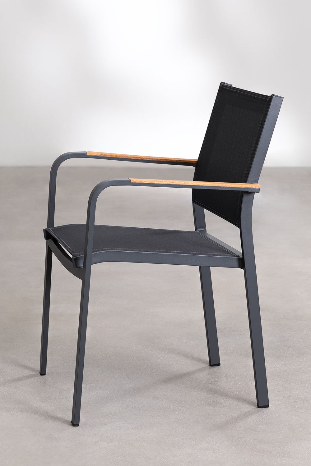 Zestaw: rozkładany prostokątny stół Starmi 180-240x100 cm oraz 4 sztaplowane krzesła ogrodowe Archer z aluminium, obrazek w galerii 6