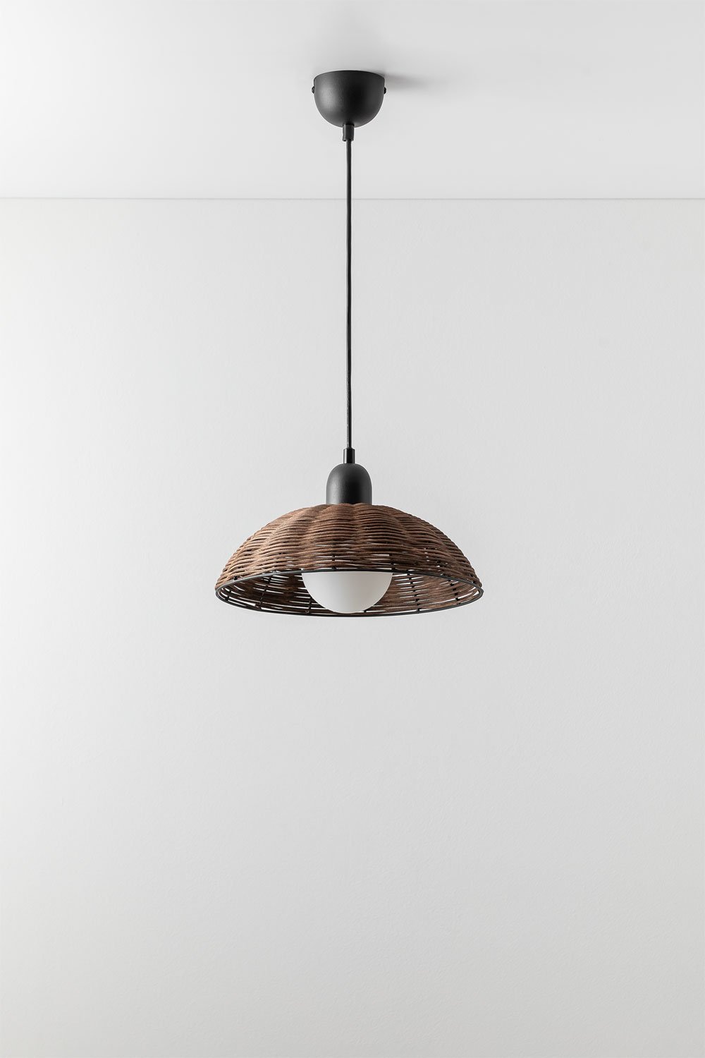 Rattanowa lampa sufitowa Lutyen, obrazek w galerii 4