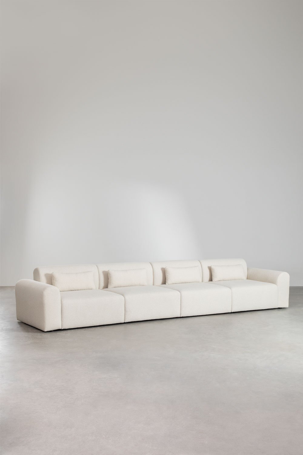 4-częściowa sofa modułowa z tkaniny bouclé Borjan, obrazek w galerii 1