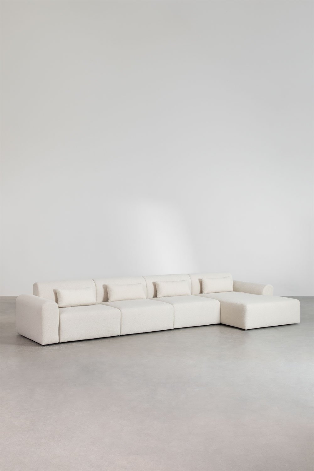 4-częściowa sofa modułowa szezlong z lewym narożnikiem z tkaniny bouclé Borjan, obrazek w galerii 1