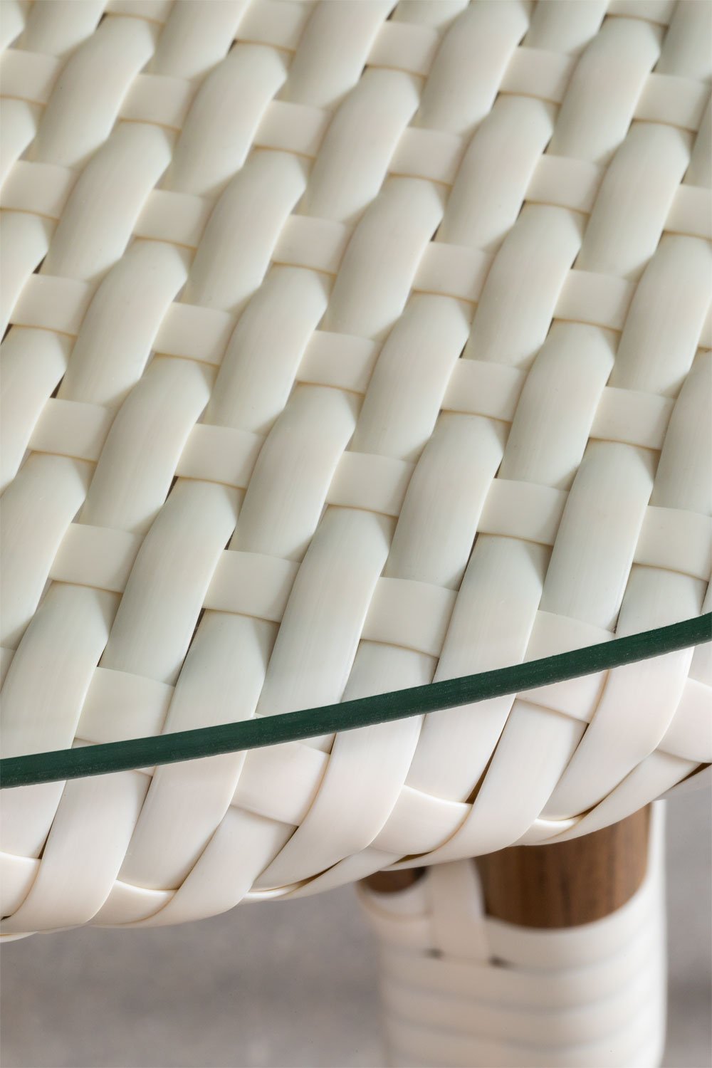 Okrągły stół ogrodowy Ø80 cm z aluminium i sztucznego rattanu Brielle Bistro, obrazek w galerii 6