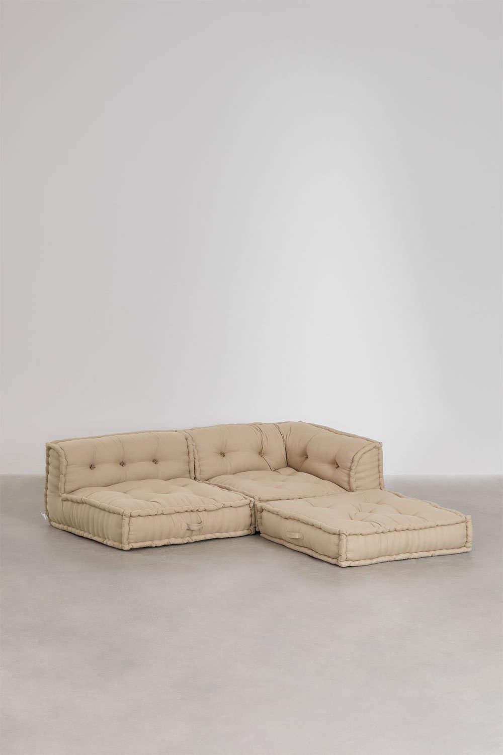 3-częściowa modułowa sofa narożna z bawełny Dhel, obrazek w galerii 2