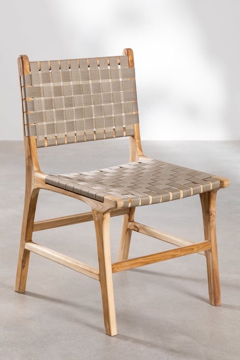 Krzesło do jadalni z drewna tekowego w stylu Diama