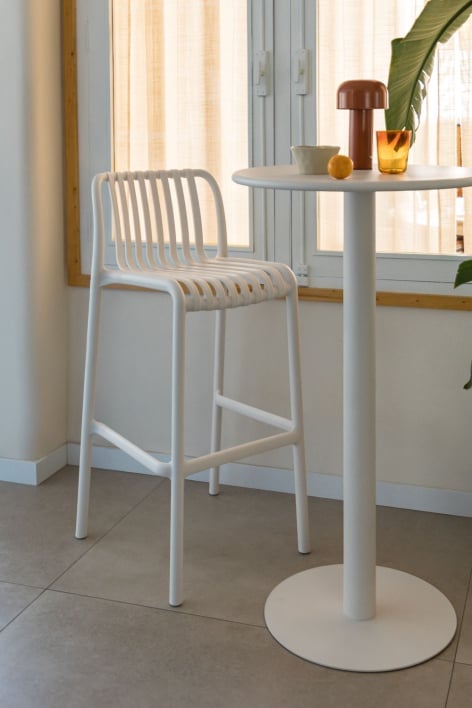 Taboret wysoki 75 cm sztaplowane z polipropylenu biały gardenia Wendell - Gardenia Biel