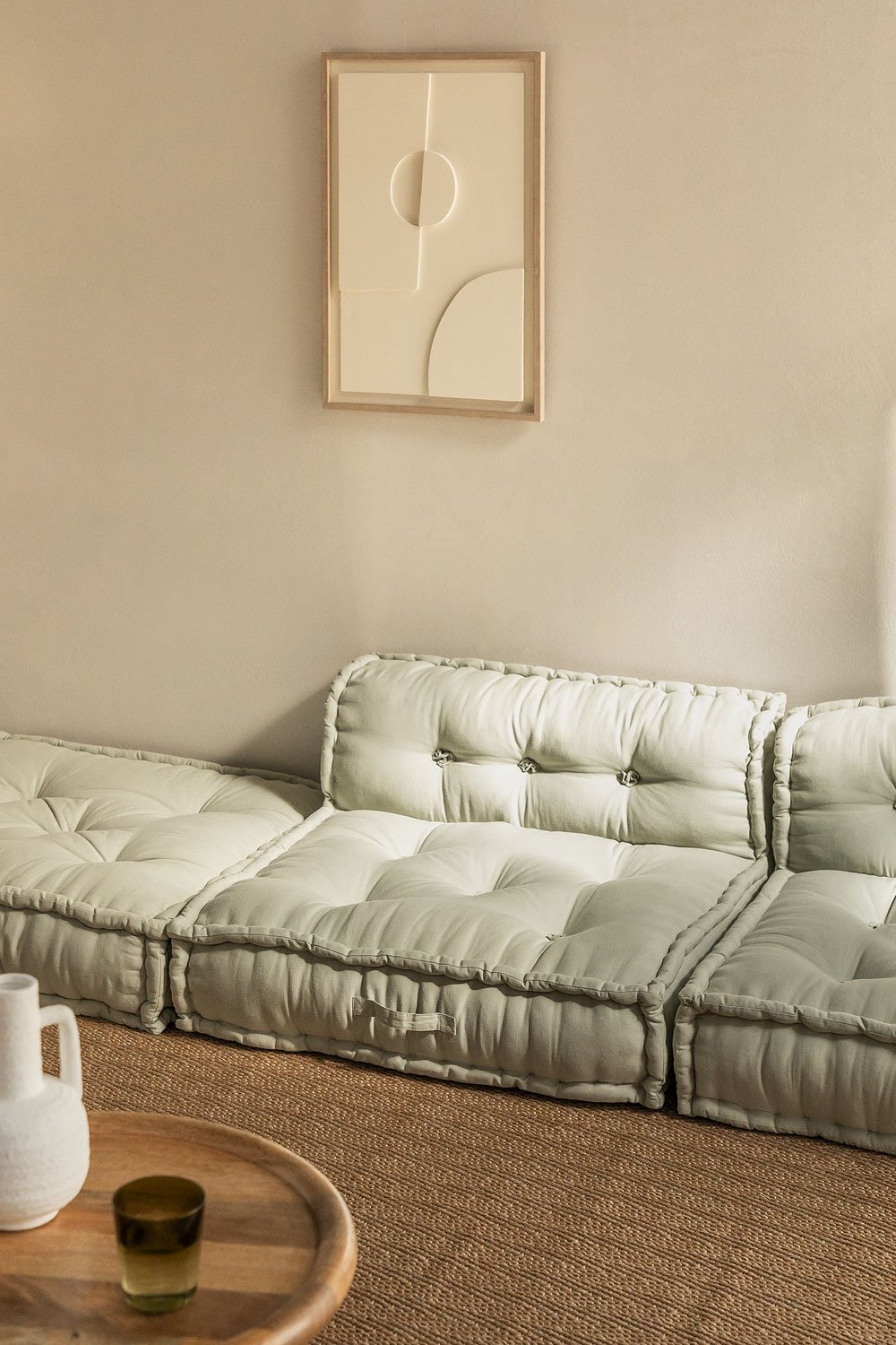 Środkowa sofa modułowa z bawełny Dhel, obrazek w galerii 1
