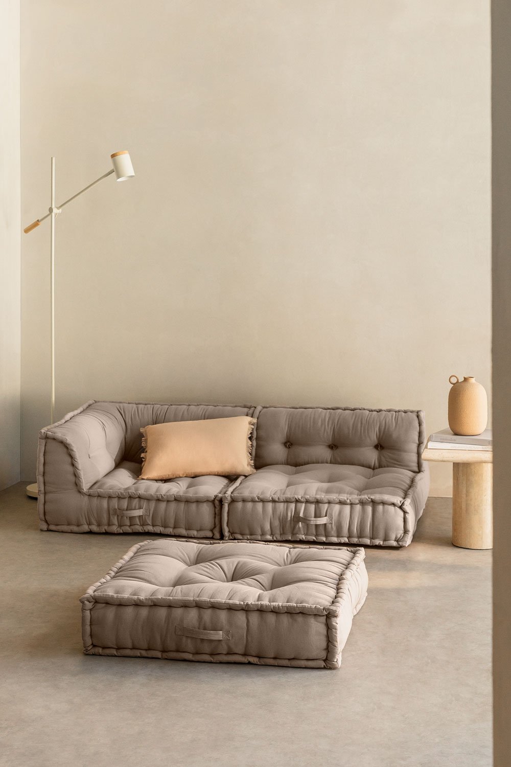 3-częściowa modułowa sofa narożna z bawełny Dhel, obrazek w galerii 1