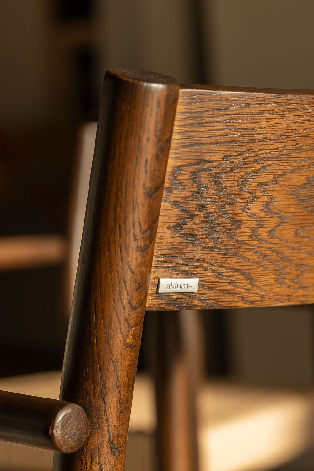 Krzesło do jadalni z drewna dębowego i plecionej liny Mara, obrazek w galerii 2