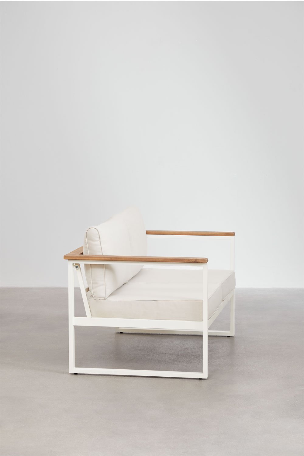 Dwuosobowa sofa ogrodowa z aluminium i drewna akacjowego Lipov, obrazek w galerii 3