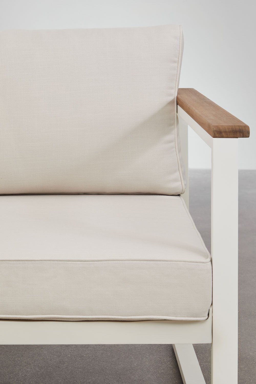 Dwuosobowa sofa ogrodowa z aluminium i drewna akacjowego Lipov, obrazek w galerii 6