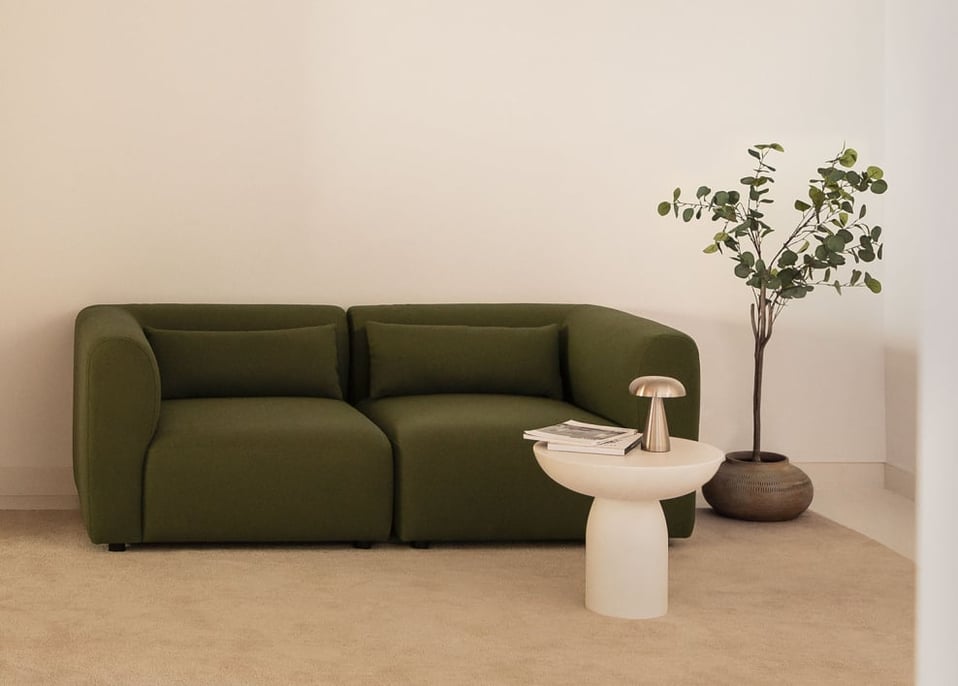 Sofa modułowa Fogler 2-częściowa - Chenille Salvia Zieleń