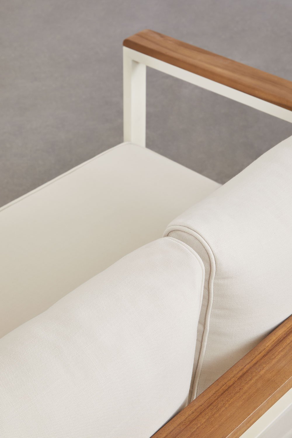 Zestaw ogrodowy Lipov, sofa 2-osobowa i stolik kawowy z aluminium i drewna akacjowego, 110x55 cm, obrazek w galerii 5